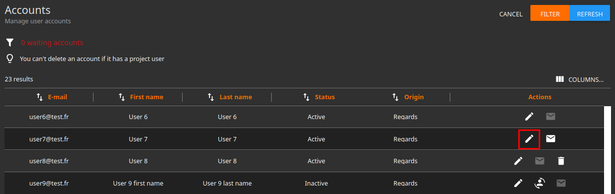 account validation