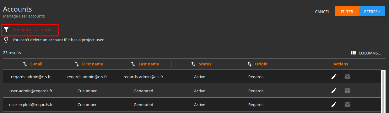 account validation